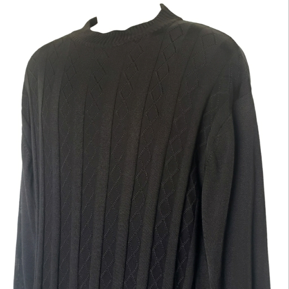 Le Monde Black Pullover Sweater Size XL Textured Cable Knit - Picture 7 of 11